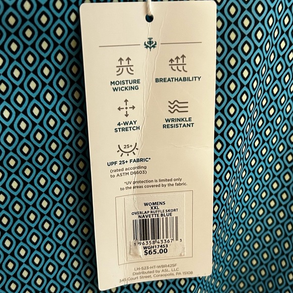 Lady Hagen Overlap Ruffle Golf Skort XXL Blue Built-In Shorts Tennis Activewear - Picture 8 of 8